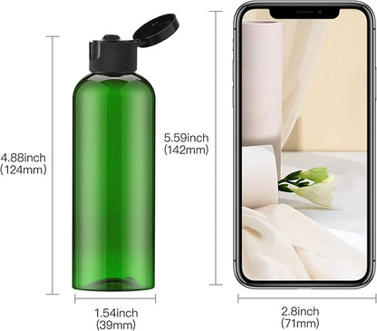 LISAPACK 3.4 oz Travel Bottles for Toiletries, Plastic Travel Size Containers for Shampoo Conditioner TSA Approved, Empty Small Squeeze for Lotion, Leak Proof Mini Liquid Tube for Refillable Green