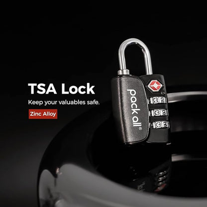 pack all TSA Approved Luggage Lock, Inspection Indicator, Alloy Body, 3 Digit Combination Padlocks, Travel Lock for Suitcases & Bag, Travel Accessories