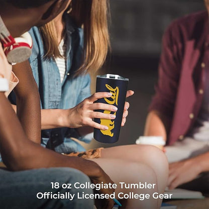Campus Colors NCAA Stainless Steel Tumbler perfect for Gameday - 18 oz - Double Walled - Keeps Drinks Perfectly Insulated (Cal Golden Bears - Navy)