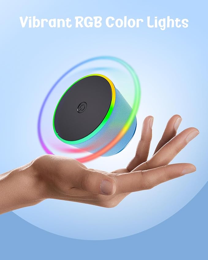 Bluetooth Speaker Stocking Stuffers for Teens: White Elephant Gifts for Adults Men Women, Loud Sound Portable Speaker with Color Light Phone Stand, Christmas Birthday for Boy Girls Trendy Stuff Gadget
