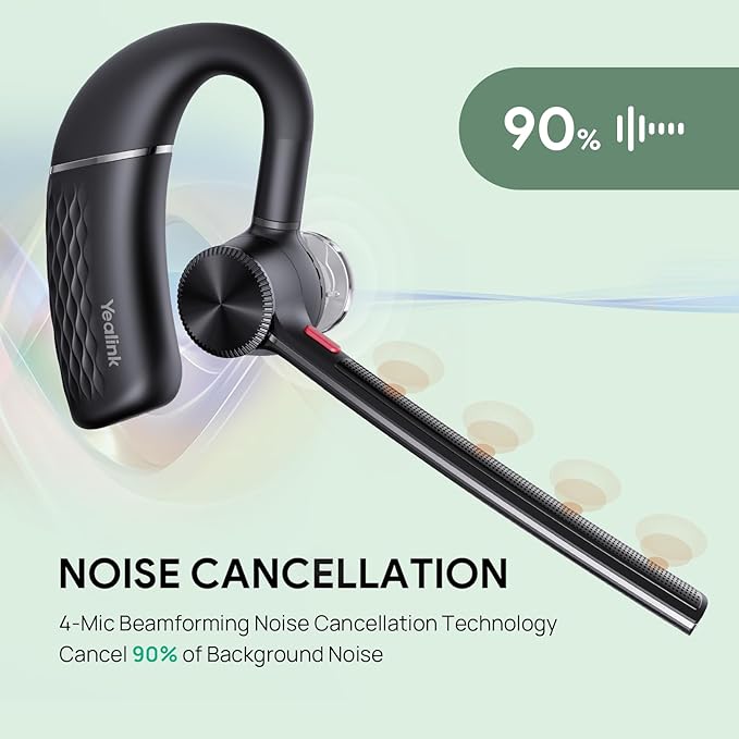Yealink BH71 Pro Bluetooth Headset with USB-C/A Dongle, Teams Certified, Wireless Earpiece for Cell Phone,PC,Laptop,Noise Cancelling Microphone, Adjustable Ear Hook