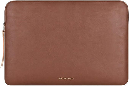 Comfyable Slim Protective Laptop Sleeve 15 Inch 14 Inch, PU Leather Bag Compatible with 15" MacBook Air (Snug Fit) M4 2025 & 14" MacBook Pro M4 (Loose Fit), Computer Case for Mac, Brown
