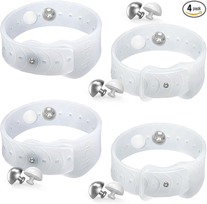 Hion Motion Sickness Bracelets Sea Sickness Wristbands for Motion Sickness/Morning Sickness/Pregnancy Nausea Anti Nausea Wristband Acupressure Nausea Bands Motion Sickness Bands（2Pairs Transparent）