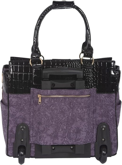 JKM and Company Alligator Compatible With Computer iPad, Laptop Tablet Rolling Tote Bag Briefcase Carryall Bag