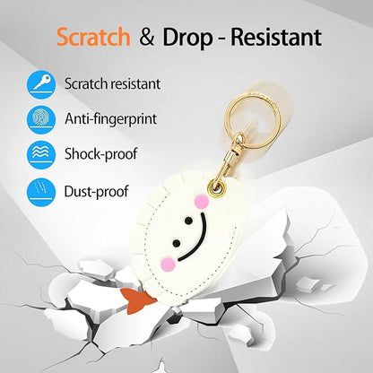 Leather Keychain Case Holder Compatible with Apple AirTag, GPS Airtag Keychain Finder Tracker with Key Ring, Anti-Scratch Protective Air Tag Cover