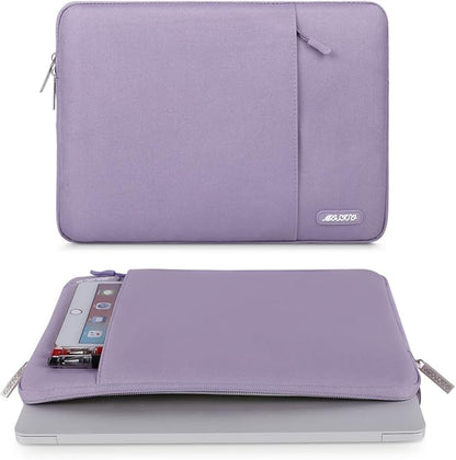 MOSISO Laptop Case 13.3 inch, 13-13.3 inch Laptop Sleeve Compatible with MacBook Air/Pro 13/Pro 14 M5 M4 M3 M2 M1, HP Dell ASUS Lenovo,Polyester Vertical Computer Sleeve Bag with Pocket, Purple