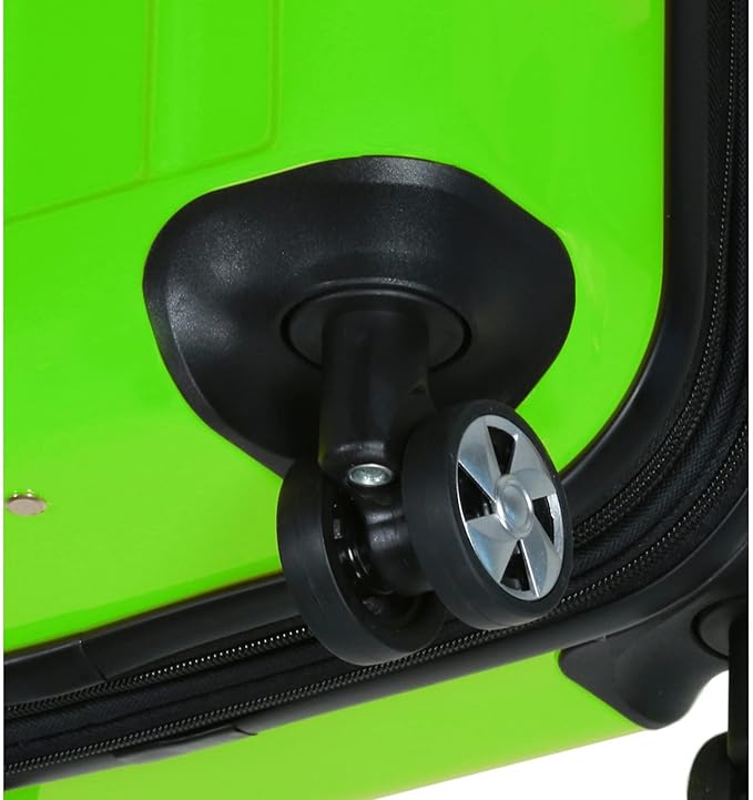 World Traveler Contour 28-Inch Polycarbonate Hardside Expandable Spinner Checked Luggage with TSA Lock - Apple Green