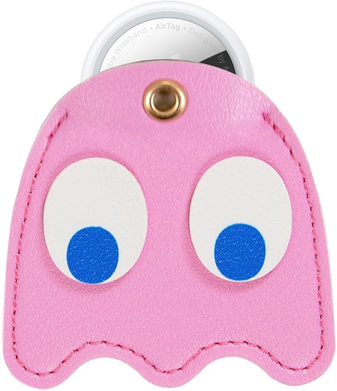 Sonix Keychain Case Compatible with Apple AirTag | Protective AirTag Cover Keychain Charm | Pac-Man Classic - Pinky