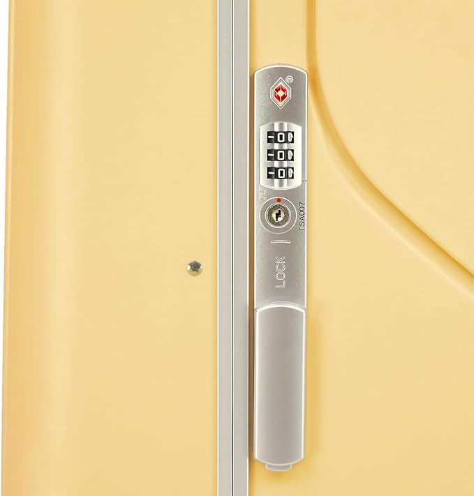 smilesun 20" Carry On Luggage with Seat For Kids & Adults，Hardside Ride On Suitcase with 360°Spinner and TSA Lock For Travel (Yellow, 20")