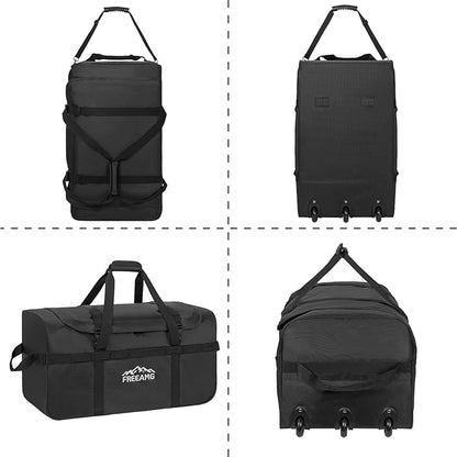 116L Foldable Rolling Duffel Bag with 3 Wheels And Handle, 30 inch Large Travel Duffle Bag for Travel, Camping, Outdoors