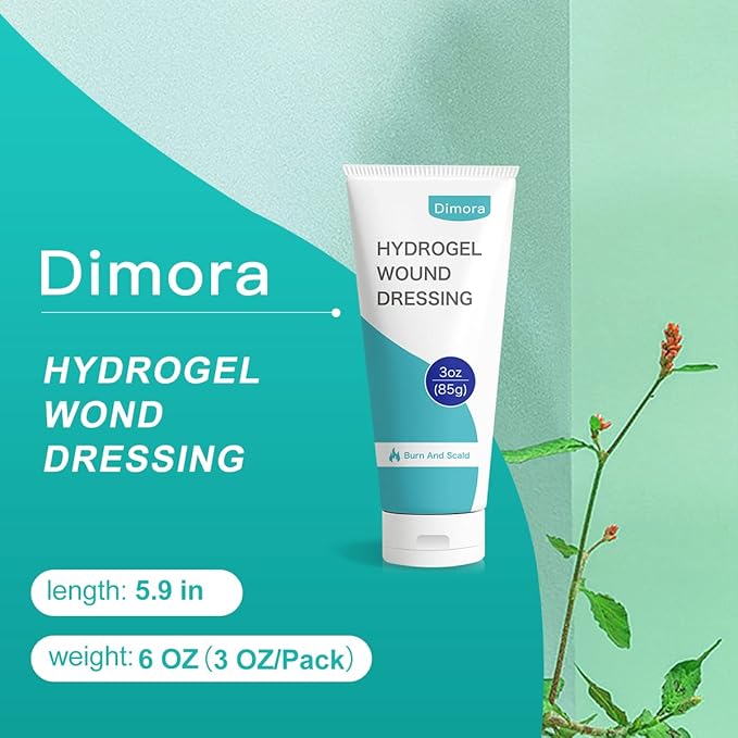 Dimora 2 Packs 6oz Hydrogel First Aid Ointment, Burn Injury Soothing Gel, Skin Repair Cream for Emergency Burn, Postoperative Incisions, Bruises, Debridement Wound Care