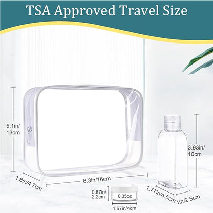 Cosywell Travel Bottles for Toiletries 4PCS 3.4oz/100ml Plastic Squeeze Bottles TSA Approved Travel Size Containers Leakproof Plastic Cream Jars Refillable Cream Lotion(Brown)