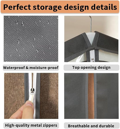 3 Pcs Garment Bags, 40" & 50" PEVA Moth-Proof Breathable Dust Cover, Hanging Clothes Covers with Bedroom, Suits, Padded Clothes, Shirts Prevent Dust