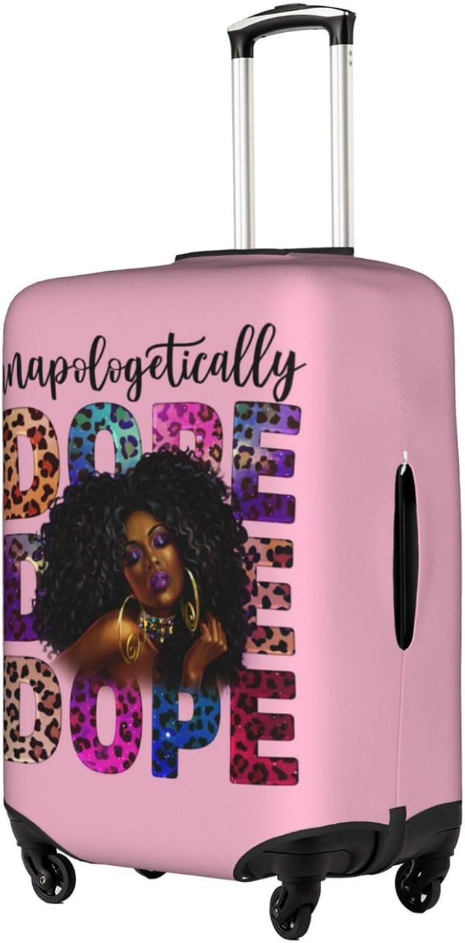 Travel Suitcase Protector African American Girl Elastic Protective Washable Luggage Cover With Concealed Zipper Suitable For 18-32 Inch(S (for 18-21 inch luggage))