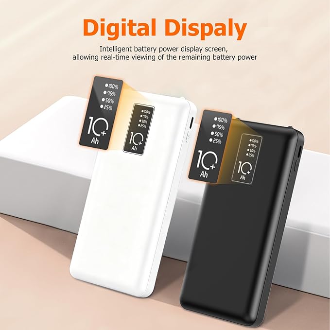 Heated Vest Battery Pack, USB 5V 10000mAh Power Bank, Battery Pack for Heating Hoodie/Jacket/Blanket/Chair/Stadium Seat Cushion PD20W Fast Charger(2-Pack Black)