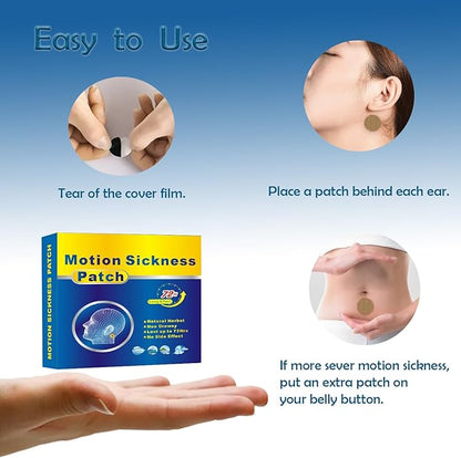 Motion Sickness Patches Behind Ear is Effective for Cruise in Adults and Kids,Travel Friendly. (10Pcs)