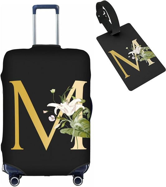 Decorative M Suitcase Protectors Elastic Washable Luggage Covers With Concealed Zippers For 18-32 Inch Luggage (Size L: Fits 25-28 Inch)
