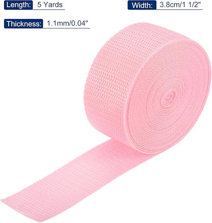 MECCANIXITY Lightweight Polypropylene Webbing Strap 1 1/2" 5 Yard Backpack Strapping Band Light Pink for Outdoor Luggage Cargo Straps