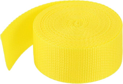 MECCANIXITY Lightweight Polypropylene Webbing Strap 1 1/2" 5 Yard Backpack Strapping Band Lemon Yellow for Outdoor Luggage Cargo Straps