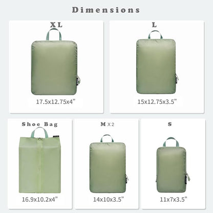 BAGAIL 6 Set Ultralight Compression Packing Cubes Packing Organizer for Travel Accessories Luggage Suitcase Backpack