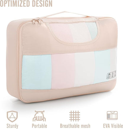 Veken 8 Set Packing Cubes, Gifts for Women Mom Her, Christmas Personalized Cruise Ship Travel Essentials Accessories for Beach Vacation, Suitcase Organizer Bags for Luggage with Hanging Toiletry Bag