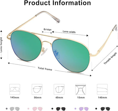 SOJOS Classic Aviator Sunglasses for Women Men Metal Frame Spring Hinges SJ1030