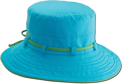 Women's Contrast Cotton Bucket Sun Hat with Sizing Tie, 3" Brim