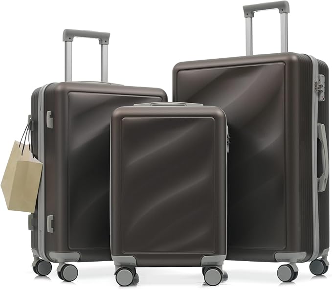 Merax Luggage Set 3 Piece, Lightweight Durable ABS Suitcases with Spinner Wheels and TSA Lock, Carry-on & Checked Travel Luggage