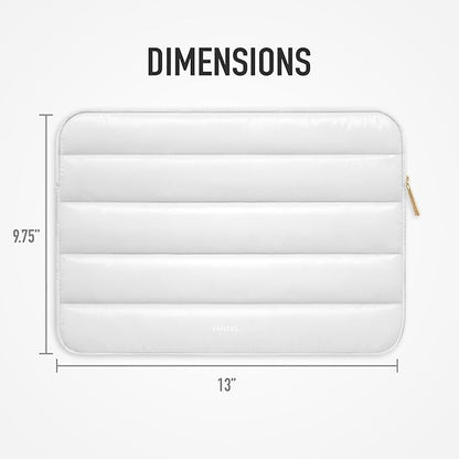 VANDEL - The Original Puffy Laptop Sleeve 13-14 Inch. White Laptop Sleeve for Women. Carrying Case Cover MacBook Pro 14 in, MacBook Air 13 Inch, iPad Pro 12.9, Dell, Asus, HP
