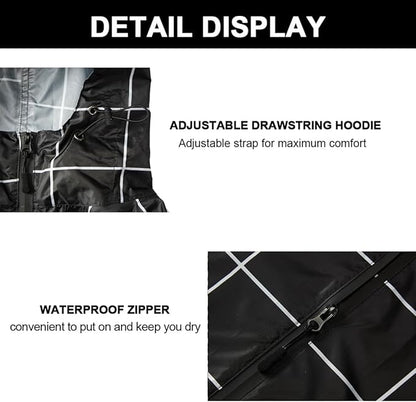 Fashion Hooded Rain Poncho Waterproof Raincoat Jacket with pocket for Women/Men/Adult