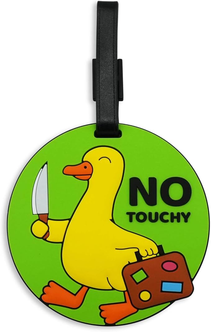 Funny Luggage Tag – Hilarious Travel ID Tag with Sarcastic Saying – Durable & Easy to Spot Suitcase Tag for Men, Women, Frequent Flyers, or Gag Gift for Travelers - No Touchy