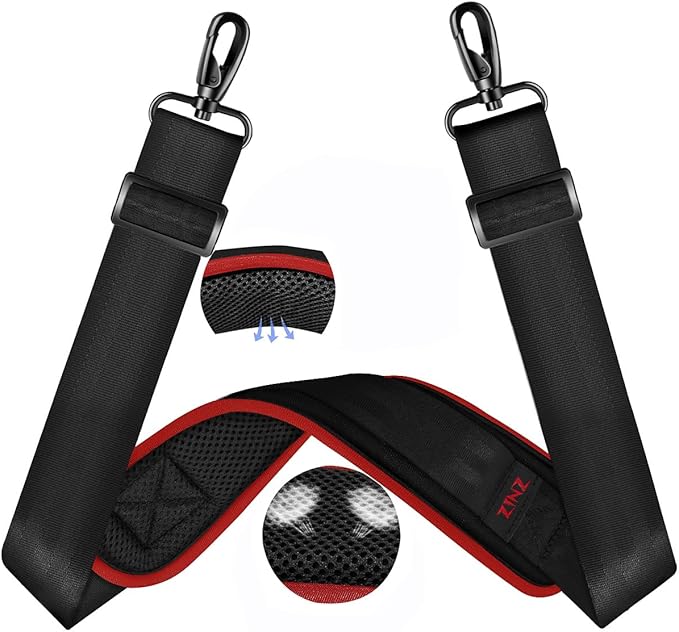 ZINZ 60" Universal Bag Strap with Ultra-thick Fixed Breathable Pad Adjustable Heavy-duty Shoulder Strap for Laptop bag Crossbody Luggage Gym Bag Camera Bag and more -B01K02