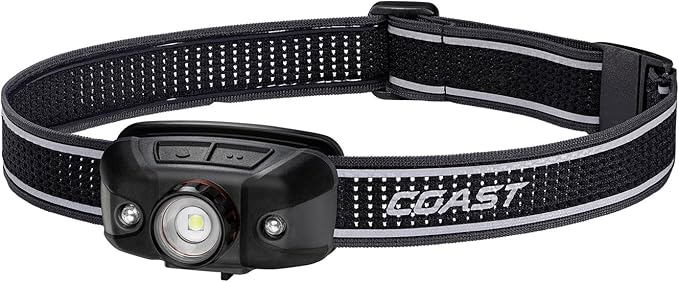 Coast FLX40R 800 Lumen Built-in Rechargeable Battery LED Headlamp with Twist Focus Lens and Coast Ultra Strap