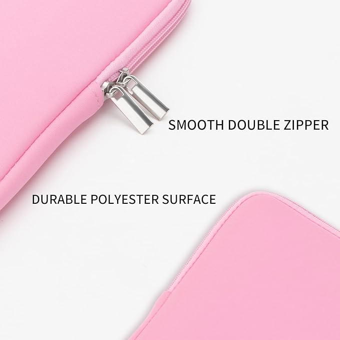 RAINYEAR 14 Inch Laptop Sleeve Protective Case Soft Lining Padded Zipper Cover Carrying Bag Compatible with 14" Notebook Computer Tablet Ultrabook Chromebook (Pink, Upgraded Version)