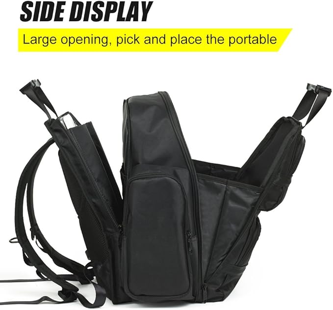 FASITE Tool Bag Backpack - Heavy Duty Professional Storage & Organizer for Contractor, Electrician, Plumber, HVAC, Large Front Flap Fit 13" -17" Laptops Notebook, Black