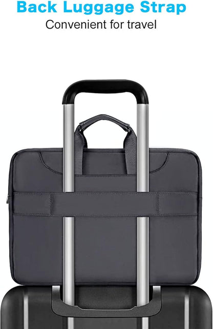 MOSISO 360 Protective Laptop Shoulder Bag Compatible with MacBook Air/Pro, 13-13.3 inch Notebook, Compatible with MacBook Pro 14 inch M5 M4 M3 M2 M1,Matching Color Sleeve with Belt, Slate Gray