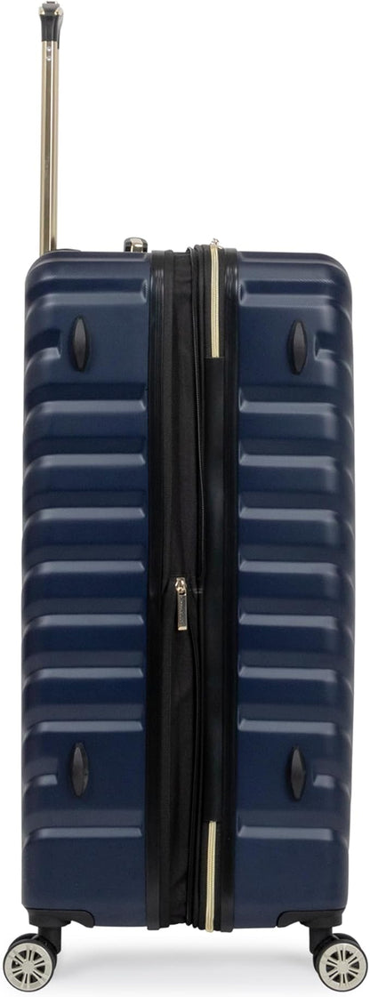 Kenneth Cole REACTION Madison Square Lightweight Hardside Chevron Expandable Spinner Luggage, Navy, 28-Inch Checked