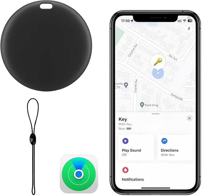 [Apple MFi Certified] LBPRT Air Tracker Tag 1 Pack, Smart Key Finder Work with Apple Find My (iOS Only, Android not Supported), Bluetooth Item Locator for Luggage Suitcase, Wallet. Replaceable Battery