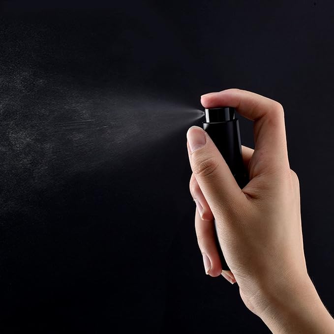 2 PCS/8ml Portable Mini Perfume Atomizer bottles, Empty Refillable Spray Bottle with 3 Types of Refill Tools, Pocket Travel Perfume Sample Bottles(Matte Black)