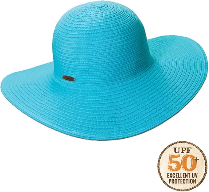 Panama Jack Women's Ribbon Floppy Packable Sun Hat, 4" Big Brim