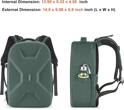 MOSISO Camera Backpack,DSLR/SLR/Mirrorless Photography Camera Bag Full Open Waterproof Hardshell Bag with Insert&Tripod Holder&Laptop Compartment Compatible with Canon/Nikon/Sony, Emerald Green