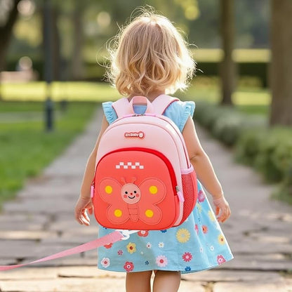 Padgene Toddler Harness Backpacks Safety Leash Kids Anti Lost Kindergarten Preschool Backpack Neoprene Lightweight Animal Schoolbag 3D Cartoon Butterfly Mini Travel Bag for Boys Girls Ages 3-5
