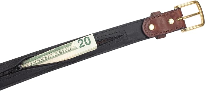 Hidden Money Pocket Travel Leather Belt