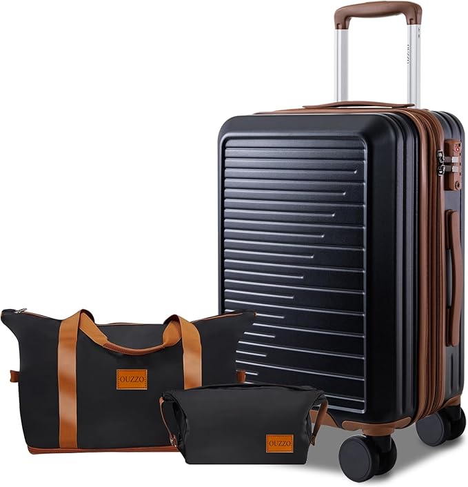 OUZZO 20 Inch Carry On Luggage, 22x14x9 Airline Approved,PC Hardshell Expandable Suitcases with Spinner Wheels TSA Lock, Lightweight Travel Luggage for Business Trip & Weekend Getaway