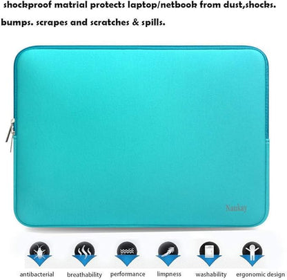 Naukay 15.6 Inch Laptop case Bag,Against dust Resistant Neoprene Notebook Computer Pocket Sleeve/Tablet Briefcase Carrying Bag Compatible 15-15.6 Inch HP/Dell/Asus/Acer/Toshiba/Fujitsu-Blue