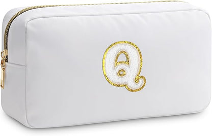 Initial Q Makeup Bags Initial Letter A-Z Cosmetic Bag for Women Friends Daughter Sister Mom Inspirational Gifts Travel Toiletry Bag Christmas Birthday Gifts for Her Bridesmaid Bff Makeup Pouch Q