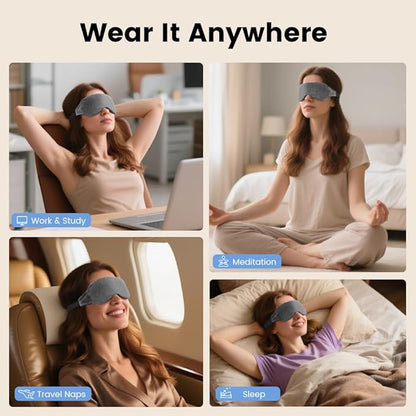 Heated Eye Mask for Dry Eyes, Steam Warm Compress for Dry Eyes, Work with Relieve, Blepharitis & Stye Treatment (Gray)