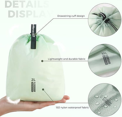 3 Set Packing Cubes for Travel, Lightweight Luggage Organizer Bags Waterproof Storage Bag, Multiple Sizes Reusable Used Essential for Gym Swim (Green)