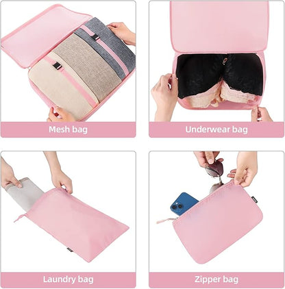 BAGAIL 6 Set/8 Set/10 Set Packing Cubes Various Sizes Packing Organizer for Travel Accessories Luggage Carry On Suitcase