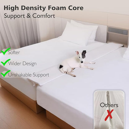 Vekkia 80" x 12" Extra‑Wide Split King Gap Filler for Adjustable Bed, Twin to King Bed Converter, High‑Density Foam, Washable Cover, Fills Up to 3″ Gap
